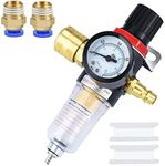 Air Pressure/Filte Regulator 1/4,Compressed Air Regulator/Air Filter Regulator with Water Separator and Quick Couplings for Compressor Filter
