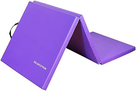 BalanceFrom Folding Gymnastics Mat Home Gym Floor Tumbling Equipment, Purple