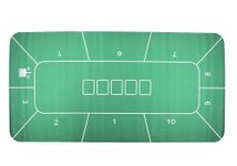 POK3R STUFF INDIA Poker Layout Rubber Mat/Table Top – 180 x 90 cm Green Foldable Casino Gaming Surface | Non-Slip, Waterproof & Portable Mat for Poker, Blackjack, Teen Patti & Rummy