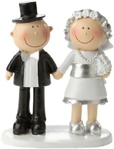 Jubiläumspaar : figurine pour noces d'argent - 85 mm, en polyrésine