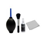 Missdong Camera Cleaning Kit 4 in1,Digital Camera Lens, Phone, Keyboard, Computer Universal Cleaning Kit - Cleaning Solution, Brush, Cloth, Rubber Air Blower Pump Dust Cleaner,Screen Cleaner