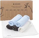 Navaris Bamboo Wash Cloths (Pack of 6) - 25 x 25 cm Soft Face Cloth Flannel Towel Set for Washing Face, Makeup Removal, Body, Babies - Multi Colours