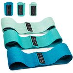 Houselog Resistance Bands Sets Portable Exercise Loops for Legs and Hip 3 Resistance Level Workout Weight Bands with Non-Slip Design Workout Flexbands for Home Gym Office Yoga Pilates (Green Blue)