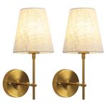 QAREHL Brass Wall Lights Set of 2, Modern Wall Lamps for Bedroom Industrial Indoor Wall Lighting Fixtures for Living Room, Wall Mounted Light for Hallway