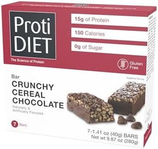 ProtiDIET Gluten Free Crunchy Cereal Chocolate Fiber Protein Bars - High Protein Snacks, Perfect On-the-Go Nutrition Snacks to Support a Busy and Active Lifestyle - 7 Protein Bars Per Box