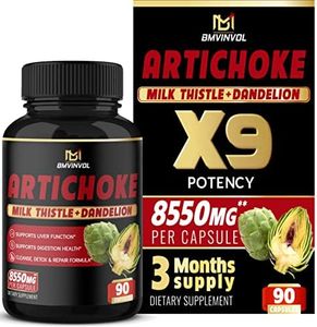 Artichoke 90 Capsules 𝟖𝟓𝟓𝟎𝐦𝐠 Liver 𝐂𝐥𝐞𝐚𝐧𝐬𝐞 Detox w. 𝐀𝐫𝐭𝐢𝐜𝐡𝐨𝐤𝐞, 𝐌𝐢𝐥𝐤 𝐓𝐡𝐢𝐬𝐭𝐥𝐞, 𝐃𝐚𝐧𝐝𝐞𝐥𝐢𝐨𝐧 - Liver Support - 𝟑 𝐌𝐨𝐧𝐭𝐡 Supply