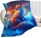 Fantasy Fox Blanket Fox in Space Throw Blanket Fox Gifts and Decor Fox Blanket for Girls Women Kids Adults Soft Warm Cozy Fleece Blanket for Couch Sofa ​Bed 50"x40"