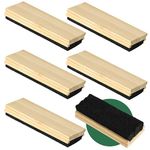 Chalkboard Eraser - 6 PCS Felt Eraser Board Rubber with Pine Solid-Wood Handle Cleaner Duster for Blackboard Whiteboard Chalk Office School Supply DIY Gift Uncle Paul UOF1606