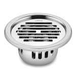 LIPKA Golden Classic Jali Round Floor Drain with Cockroach Trap | 4 x 4 Inches | 304-Grade Stainless Steel Floor Trap | Glossy Finish Drain Jali