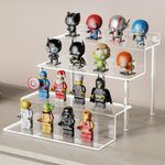 Acrylic Riser Display Shelf, Clear 4 Tier 9” Perfume Organizer, Tiered Display Stand for Collectibles Amiibo Funko POP Figures Toys Cupcake Dessert Decorations