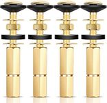 4 Pack Toilet Tank to Bowl Bolt Kit, Stainless Steel and Brass Plated Heavy Duty Toilet Bolts Rustproof Bolt Nut Washer with Long Nuts Double Rubber Washers for Toilet Tank Bolts and Seat Screws