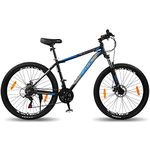 Vaux X-Mount Gear Cycle for Men 27.5T with Aluminium Alloy Frame & Disc Brakes, Multispeed MTB for Adults with 21 Shimano Gears, Lockout Suspension, Kenda Tyres, for an Age Group 15+ Years (Black)