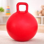 Toyshine Hopper Ball 55cm for Kids Ages: 5+ Inflatable Hopping Jumping Therapy Toys Sit and Bounce Ball with Handle - Red