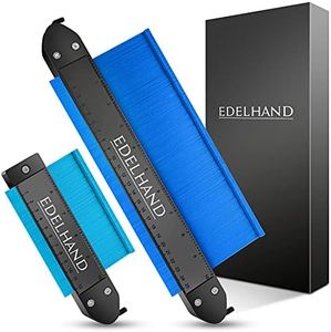 EDELHAND© misuratore di contorno grande con supporto in pratico set da 2 - misuratore di contorno come duplicatore con profondità extra - gadget artigianale come regalo per uomo e padre