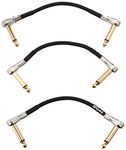 BOSS Bpc-4-3 – Three Pack 4In/10Cm Length – Space-Saving Pedal Patch Cable with Slimline Pancake Plugs for Pedalboards