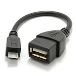 Dynamode 10 cm USB Female to Micro USB On-the-Go Cable - Black