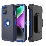 TASHHAR Phone Case for iPhone 14 Plus Case,Heavy Duty Hard Shockproof Armor Protector Case Cover with Belt Clip Holster for Apple iPhone 14 Plus 6.7 5G 2022 Phone Case (Navy Blue)