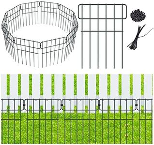 Animal Barrier Fence 10 Pack, 42 * 33cm, Total 10.8ft (L) x 16.5in (H), Rustproof Metal Wire Decorative Garden Fence, Dog Rabbit Ground Stakes Defence Fence for Landscape Patio Yard Outdoor