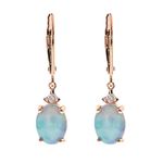 Gin & Grace women's 14K Natural Ethiopian Opal Earrings With Diamonds | Ethically, Authentically & Organically Sourced (Oval) Shaped Opal Hand-Crafted Jewelry | Opal Earrings QA0745E-EO Rose Gold