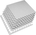 SIGNATRON Fitness Puzzle Mat, Gym Floor Mat, Exercise Mat, EVA Foam Interlocking Tiles, Protective Flooring for Gym Equipment and Workouts, 12mm Extra Thick (Grey, 24 Sqft || 6 Mats)
