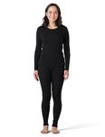 LAPASA Women's 100% Merino Wool Base Layer Set Thermal Underwear Long Sleeve Top, Elastic Long Johns Bottom, Black (L91), XL