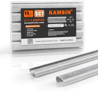 KIMSING SC7 15 Gauge Galvanized Steel 3/4-Inch Crown Hog Rings C Rings Staples Hog Ring Staples 1,000/Pack (1,000 PCS(Galvanized Steel))