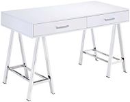 ACME Furniture Acme 92229 Coleen Desk, White & Chrome, One Size