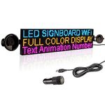 Leadleds P4 WiFi LED Sign Car Scrolling Message Board, 20.5x5 inch RGB 7 Color Programmable LED Display Billboard Support Text, Animation, Countdown, Timer Indoor Use for Advertising