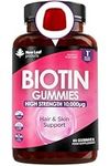 Beauty Hair Skin & Nails Gummies for Hair Growth & Skin Health Biotin 10,000µg- Vegan Chewable Beauty Vitamins Hair Vitamins for Women & Men - GMO Free, No Artificial Colours or Flavours, 60 Gummys