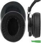 Geekria Comfort Hybrid Velour Replacement Ear Pads for Audio-Technica ATH-M50X M50xBT2 M50S M50cwh M45 M30X M20X Headphones Earpads, Headset Ear Cushion Repair Parts (Black)