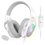 Redragon H510 Zeus-X RGB White Wired Gaming Headset - 7.1 Surround Sound - 53MM Audio Drivers in Memory Foam Ear Pads w/Reliable Fabric Cover- Multi Platforms Headphone - USB Powered for PC/PS4/NS