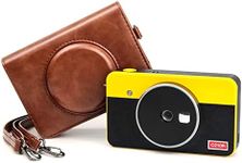 Rieibi Kodak Mini Shot 2 Retro Case, PU Leather Protective Case for Kodak Mini Shot 2 Retro 2-in-1 C210R Camera/Portable Instant Printer with Shoulder Strap, Brown, Camera Case