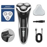 SweetLF Electric Razor for Men-[New]Electric Shaver for Men (Plus 3 Blades), IPX7 Waterproof Rechargeable Men’s Electric Shavers with Pop-up Beard Trimmer (Black)