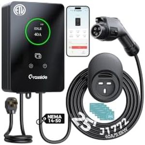 Level 2 EV Charger, 40A NEMA 14-50P, 25FT Cable, J1772 Wall Charger, 9.6kW