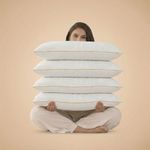 SleepyCat Orthopaedic Memory Foam Pillow for Better Shoulder and Neck Support, Set of 4 (Standard Size, 25x16 inches, White, Bamboo Fabric)
