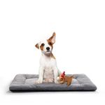 VERZEY Dog Beds Crate Pad for Medium Dogs Fit Metal Dog Crates,Ultra Soft Dog Crate Bed Washable & Anti-Slip Kennel Pad for Dogs Cozy Sleeping Mat,Gray 30L x19W x1H Inches