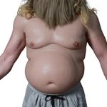 SMITIZEN Silicone Beer Belly Suit Plus Fat Suit Fake Realistic Big Padded Upper Bodysuit Costume Dress Up Halloween Cosplay (Nature)