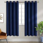 BGment Blackout Curtains - Grommet Thermal Insulated Room Darkening Bedroom and Living Room Curtain, 2 Panels of 52 x 72 Inch, Navy