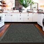 Large Carpet Mat Waterproof Non Slip Strong PVC Backing Floor Mat - Grey, 120 x 150 cm - High Traffic Area Rug Dirt Trapper Muddy Paws Rug