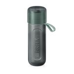 BRITA Sport Water Filter Bottle Model Active Dark Green (600 ml) Includes 2 MicroDisc Filters - Squeezable BPA-Free Bottle for Travel, Filters When Drinking/Dishwasher Safe