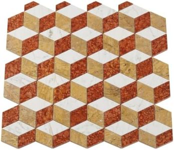 BosomHug Hexagon Peel and Stick Wall Tiles 12x12 Inch Marble Textured Vinyl Decals Self Adhesive Waterproof Backsplash for Kitche