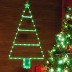 Moxled Battery Christmas Lights - 2ft LED Ladder Christmas Lights with Timer, 8 Modes, Waterproof Ladder Christmas Tree Lights for Outdoor Indoor Window Door Wall Xmas Decorations (Green)