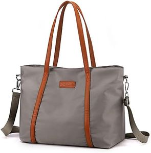 zhongningyifeng Sac fourre-tout pour femme en nylon 15,6 pouces sac à main à bandoulière pour ordinateur portable pour le travail de voyage (grey)