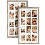 SPEPLA 12 Openings 4x6 Collage Picture Frames Set of 2, Multiple Frames for Displaying 6x4 Photos with Mat, Distressed White