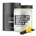 Auntie Candle - 220g Soy Wax with Madagascan Vanilla, Jasmine & Sugared Almond - Special Auntie Gift for Birthday or Christmas for Aunty from Niece or Nephew- Funny Candles by Makester