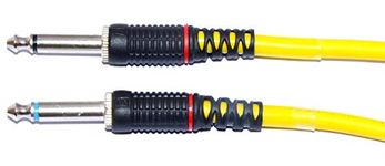 M. A. Enterprises MA 6.35mm mono plug 1/4 inch Mono Jack to 6.35mm mono plug 1/4 inch Mono Jack Microphone Guitar Amplifier Mixer Stage Studio Cable YELLOW Color (3 Mtr.)