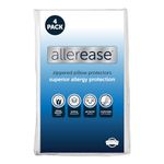 Set of 4 King AllerEase Pillow Protectors - Moisture Wicking, Advanced Allergy Protection - Premium Polyester, Zippered Protectors