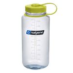 Nalgene Tritan Wide Mouth BPA-Free Water Bottle 1-Quart Clear w/ Green Cap 32-Ounces