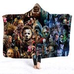 DAYINGJIA Hooded Blanket, Horror Mysterious Character Hooded Cloak for Adult Gothic Sherpa Fleece Wearable Throw Blanket Microfiber Bedding (78.7x59inch, B)