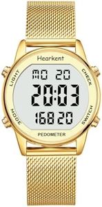 Hearkent Pedometer Watch for Women, Step Tracker with Calories Counter, Non Bluetooth Pedometer Watch, 30M Waterproof, LCD Large Number Display Wrist Watch for Walking and Daily Activity